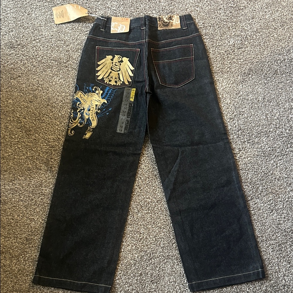 Cool boys denim pants size 12 featuring bird design brand new with tags